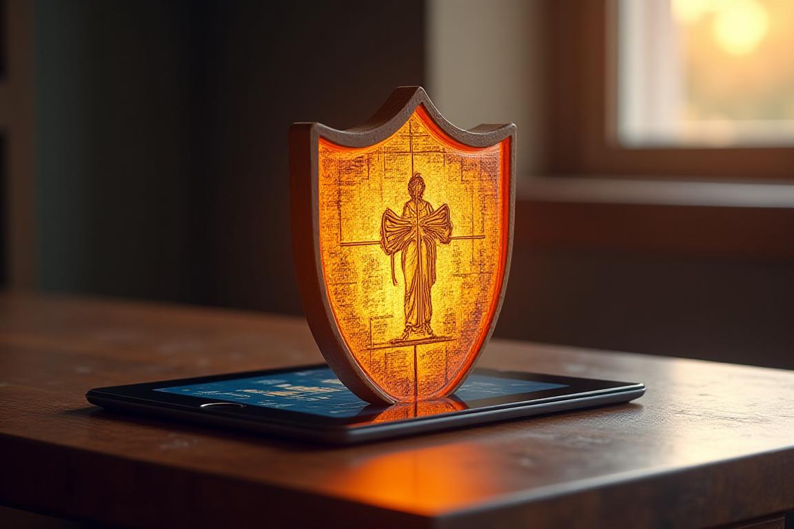 Abstract representation of secure digital learning and data protection